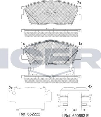 Icer 182414 - Kit pastiglie freno, Freno a disco autozon.pro