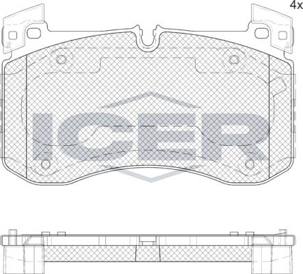 Icer 182436 - Kit pastiglie freno, Freno a disco autozon.pro