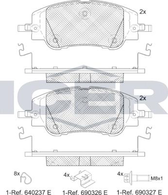 Icer 182430 - Kit pastiglie freno, Freno a disco autozon.pro