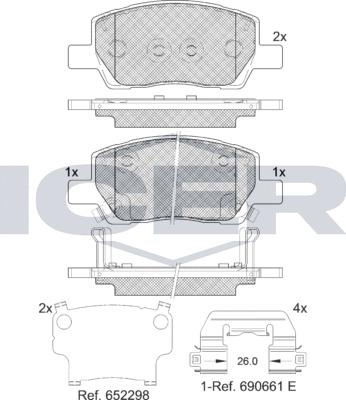 Icer 182420 - Kit pastiglie freno, Freno a disco autozon.pro