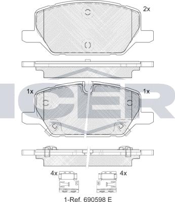 Icer 182477 - Kit pastiglie freno, Freno a disco autozon.pro