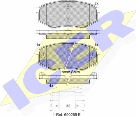 Icer 182094 - Kit pastiglie freno, Freno a disco autozon.pro