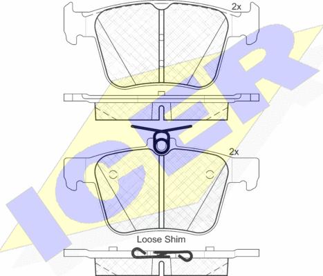 Icer 182098 - Kit pastiglie freno, Freno a disco autozon.pro