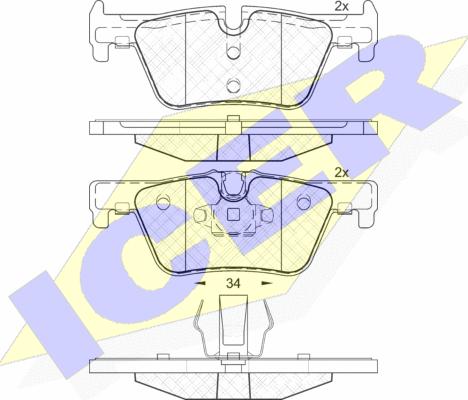 Icer 182049 - Kit pastiglie freno, Freno a disco autozon.pro