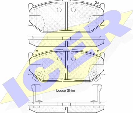 Icer 182045 - Kit pastiglie freno, Freno a disco autozon.pro