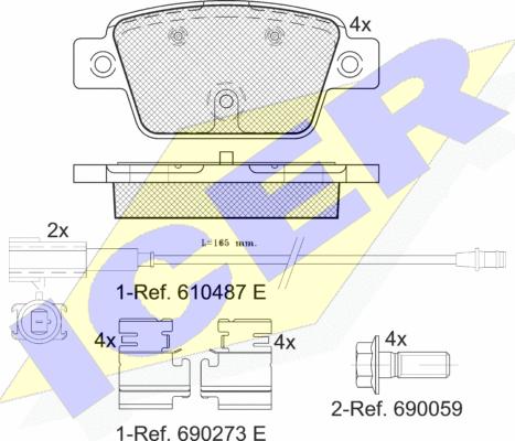 Icer 182043 - Kit pastiglie freno, Freno a disco autozon.pro