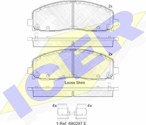 Icer 182054 - Kit pastiglie freno, Freno a disco autozon.pro