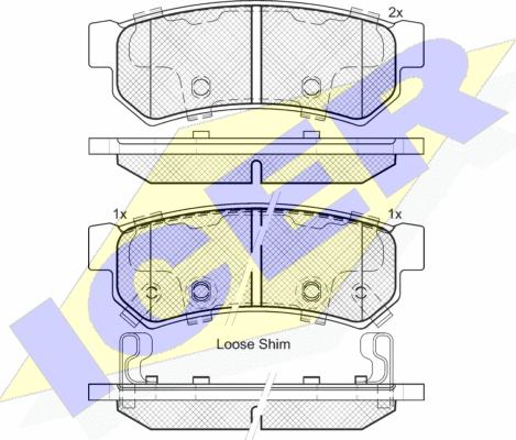 Icer 182058-203 - Kit pastiglie freno, Freno a disco autozon.pro