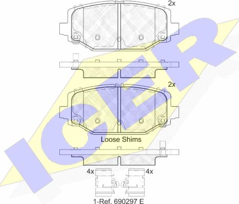 Icer 182053 - Kit pastiglie freno, Freno a disco autozon.pro