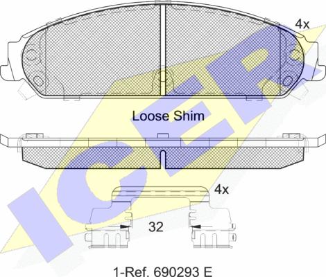 Icer 182068 - Kit pastiglie freno, Freno a disco autozon.pro