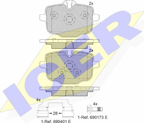 Icer 182005-202 - Kit pastiglie freno, Freno a disco autozon.pro