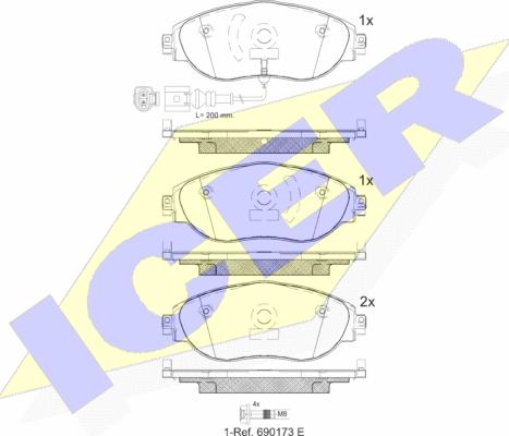 Icer 182018-087 - Kit pastiglie freno, Freno a disco autozon.pro