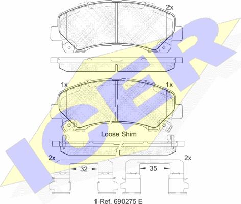 Icer 182082 - Kit pastiglie freno, Freno a disco autozon.pro