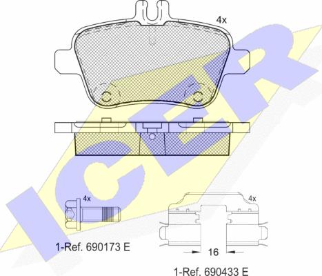 Icer 182039-067 - Kit pastiglie freno, Freno a disco autozon.pro