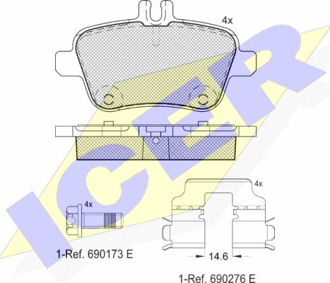 Icer 182039 - Kit pastiglie freno, Freno a disco autozon.pro