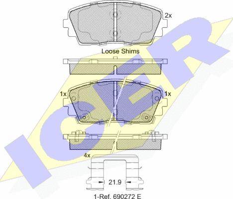 Icer 182034 - Kit pastiglie freno, Freno a disco autozon.pro