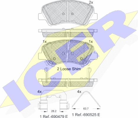 Icer 182035-233 - Kit pastiglie freno, Freno a disco autozon.pro