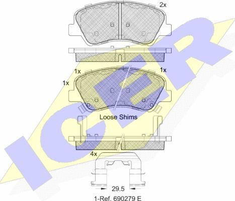 Icer 182035 - Kit pastiglie freno, Freno a disco autozon.pro