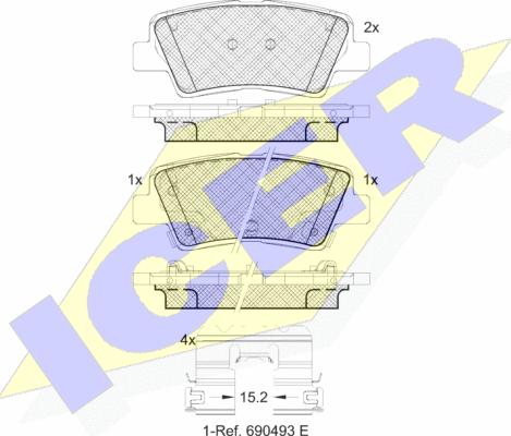 Icer 182036-066 - Kit pastiglie freno, Freno a disco autozon.pro