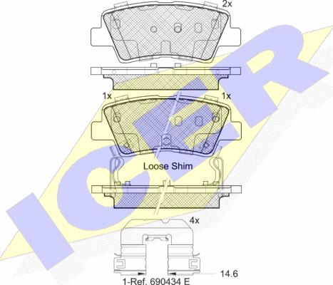 Icer 182036-203 - Kit pastiglie freno, Freno a disco autozon.pro