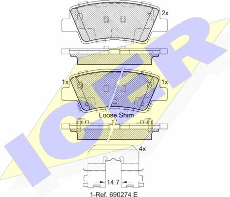 Icer 182036 - Kit pastiglie freno, Freno a disco autozon.pro