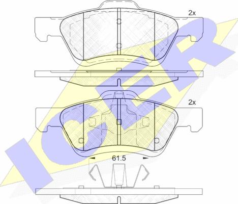 Icer 182030 - Kit pastiglie freno, Freno a disco autozon.pro