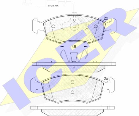 Icer 182033 - Kit pastiglie freno, Freno a disco autozon.pro