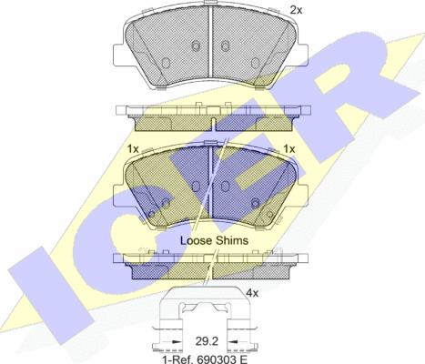 Icer 182029 - Kit pastiglie freno, Freno a disco autozon.pro