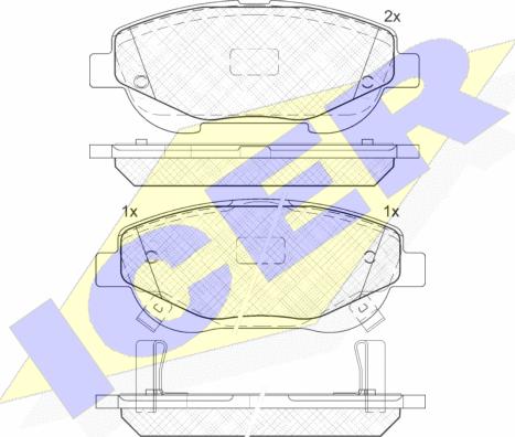 Icer 182022 - Kit pastiglie freno, Freno a disco autozon.pro