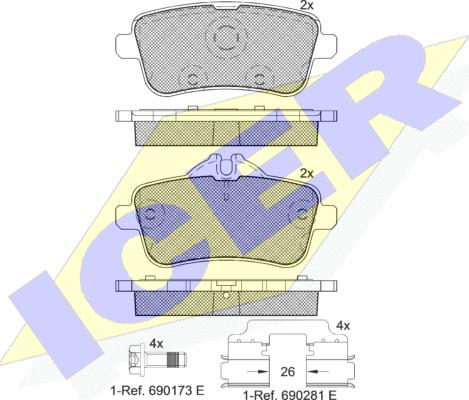 Icer 182072-066 - Kit pastiglie freno, Freno a disco autozon.pro