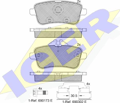 Icer 182072-200 - Kit pastiglie freno, Freno a disco autozon.pro