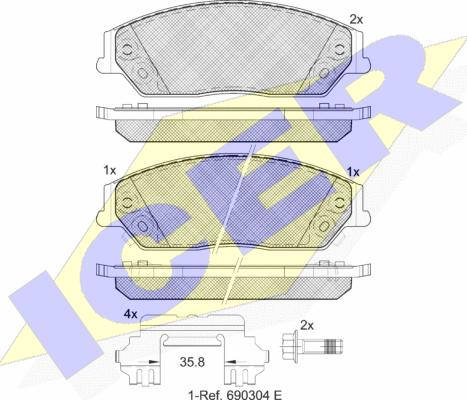 Icer 182077 - Kit pastiglie freno, Freno a disco autozon.pro