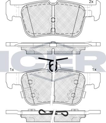 Icer 182198-208 - Kit pastiglie freno, Freno a disco autozon.pro