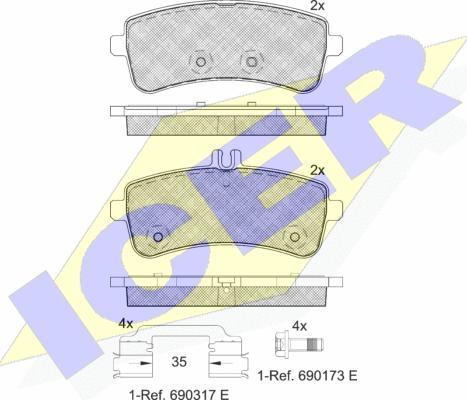 Icer 182145 - Kit pastiglie freno, Freno a disco autozon.pro