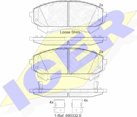 Icer 182140 - Kit pastiglie freno, Freno a disco autozon.pro