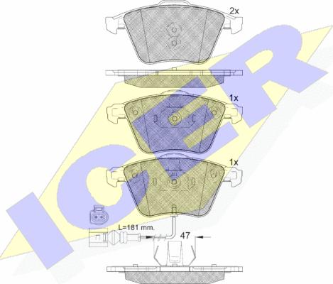 Icer 182148 - Kit pastiglie freno, Freno a disco autozon.pro