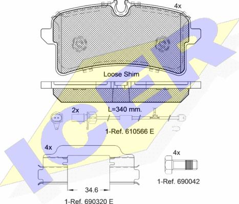 Icer 182159 - Kit pastiglie freno, Freno a disco autozon.pro