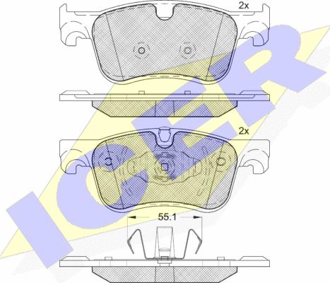 Icer 182158 - Kit pastiglie freno, Freno a disco autozon.pro