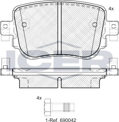 Icer 182152e1 - Kit pastiglie freno, Freno a disco autozon.pro