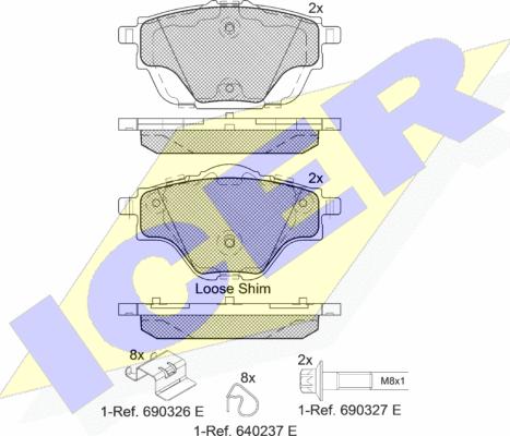 Icer 182161 - Kit pastiglie freno, Freno a disco autozon.pro