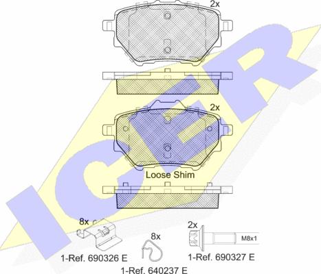 Icer 182162 - Kit pastiglie freno, Freno a disco autozon.pro