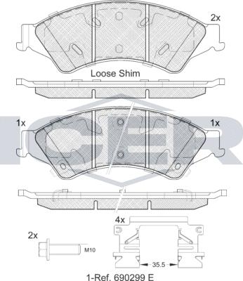 Icer 182109LM - Kit pastiglie freno, Freno a disco autozon.pro