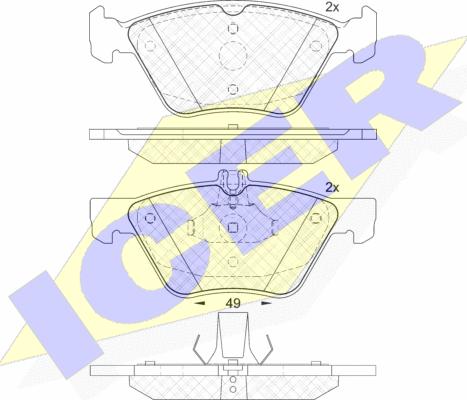 Icer 182114 - Kit pastiglie freno, Freno a disco autozon.pro