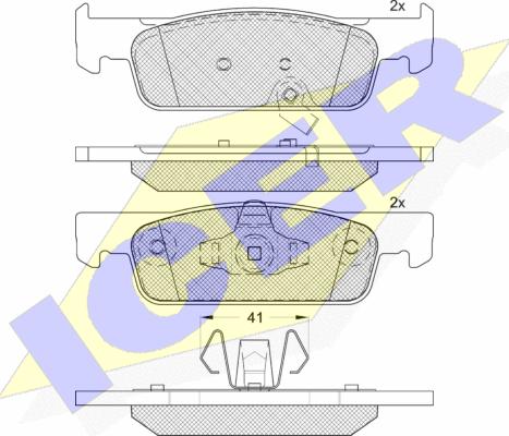 Icer 182115-208 - Kit pastiglie freno, Freno a disco autozon.pro