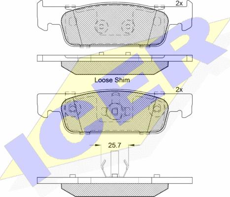 Icer 182115-203 - Kit pastiglie freno, Freno a disco autozon.pro