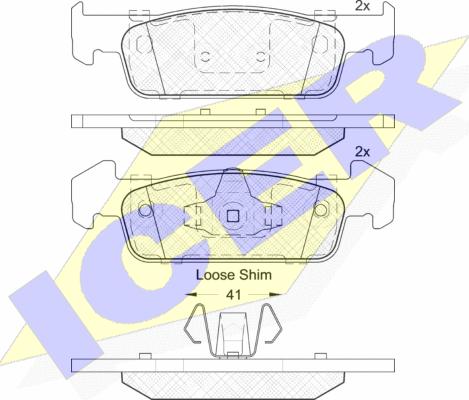 Icer 182115-202 - Kit pastiglie freno, Freno a disco autozon.pro