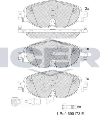 Icer 182111e1 - Kit pastiglie freno, Freno a disco autozon.pro