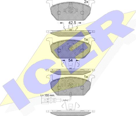 Icer 182189 - Kit pastiglie freno, Freno a disco autozon.pro