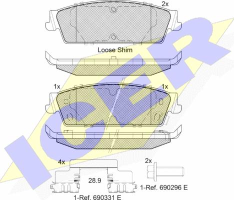 Icer 182139 - Kit pastiglie freno, Freno a disco autozon.pro