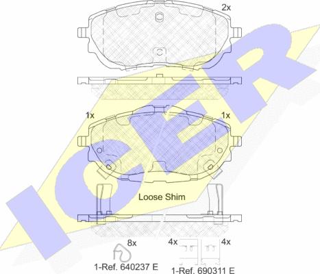 Icer 182129 - Kit pastiglie freno, Freno a disco autozon.pro